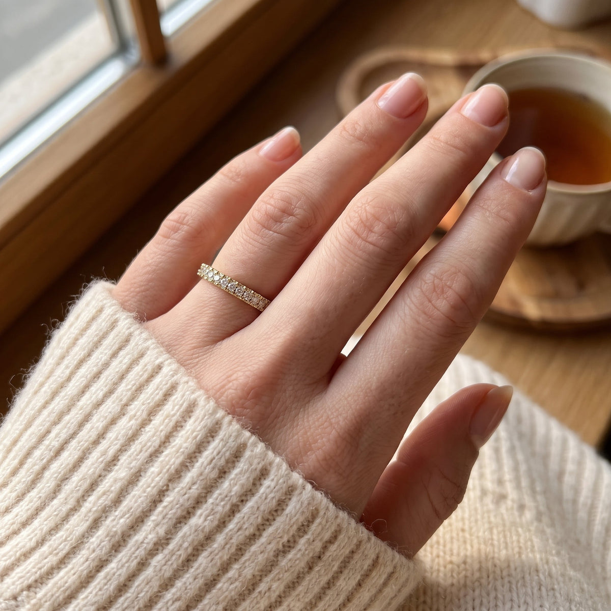 Round Brilliant Lab Diamond Wedding Band Eternity Ring, view 2