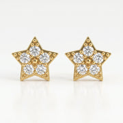 Star Cluster Diamond Stud Earrings, view 1