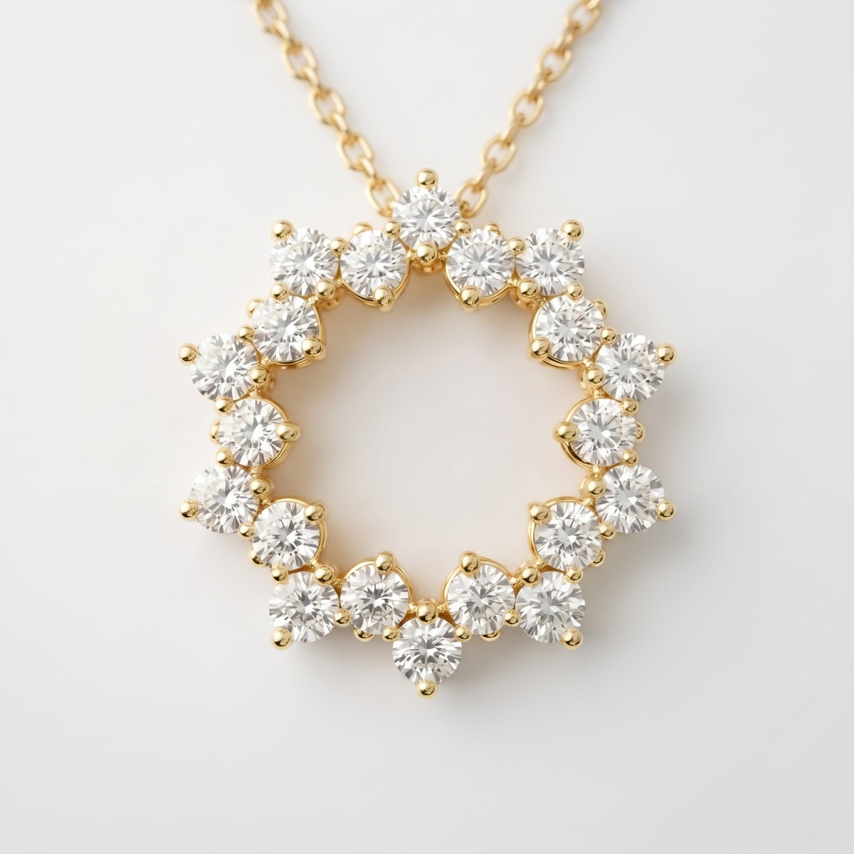 Floral Circle Round Ring Round Pendant, image 2