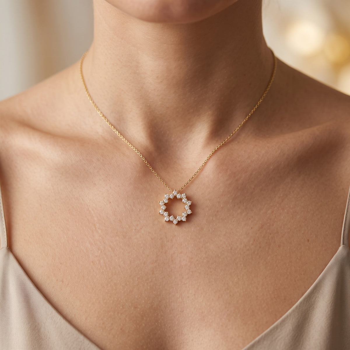 Floral Circle Round Ring Round Pendant, image 4