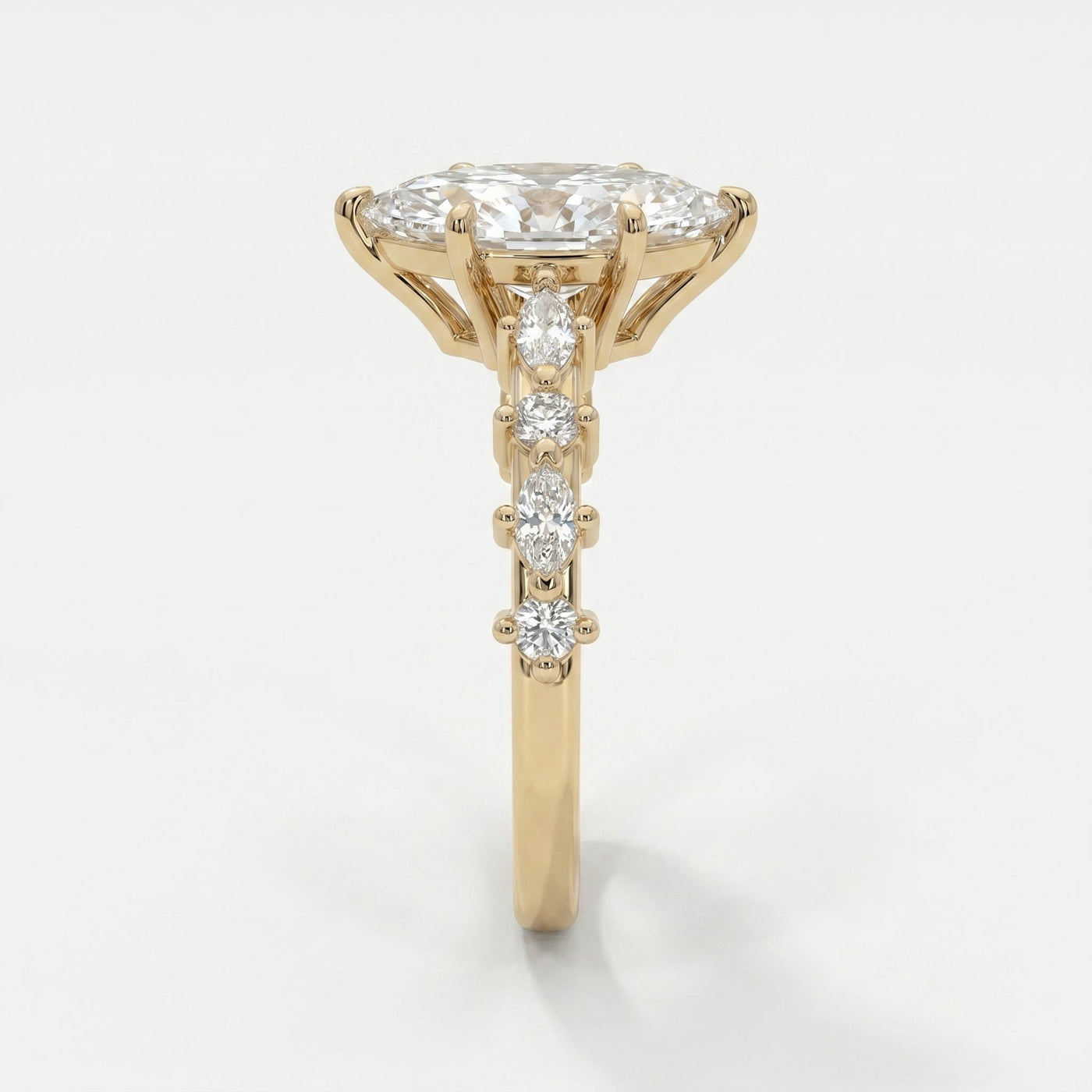 Dutch Marquise Cut Lab Grown Diamond Engagement Ring, view 3