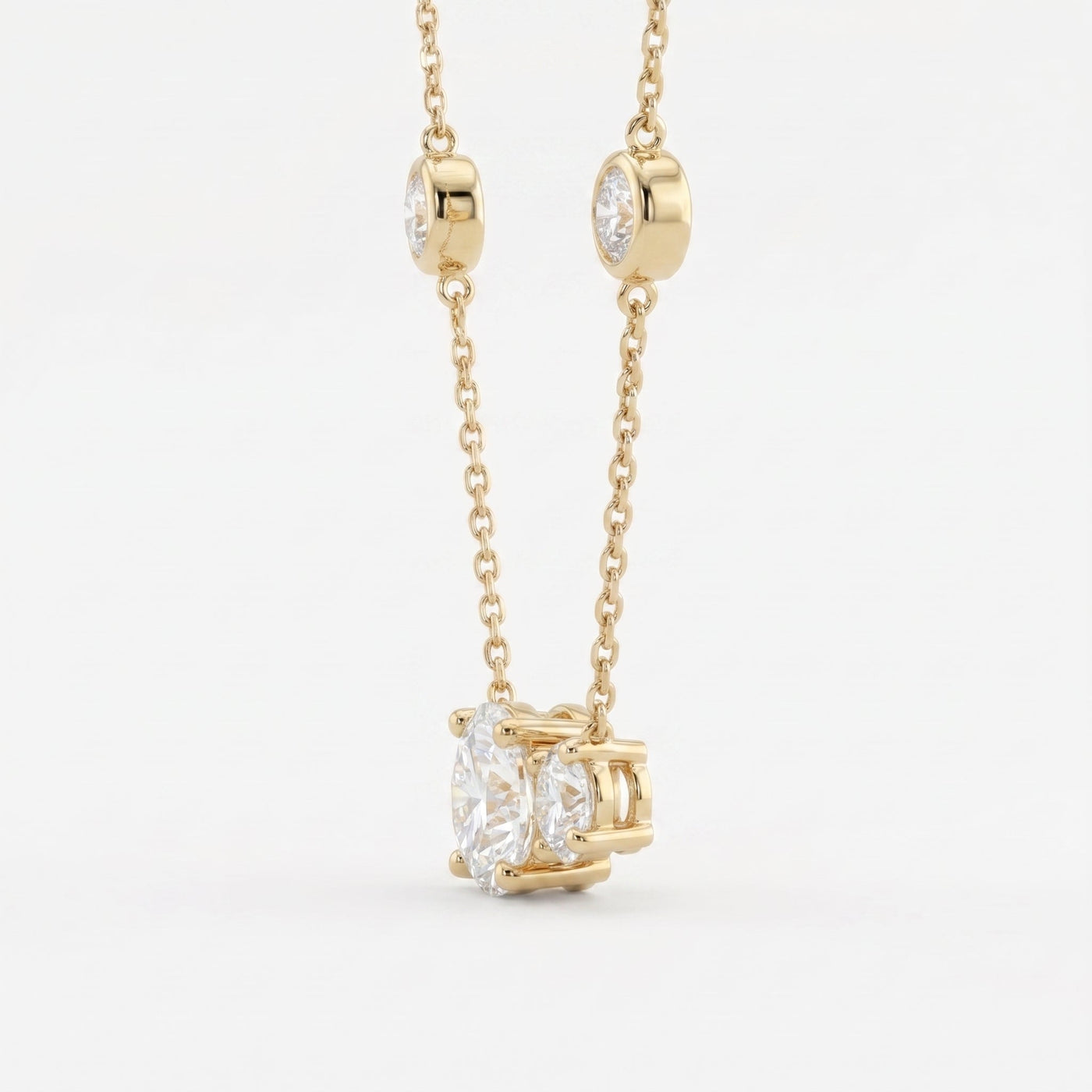 Round Diamond Minimalist Pendant, view 5
