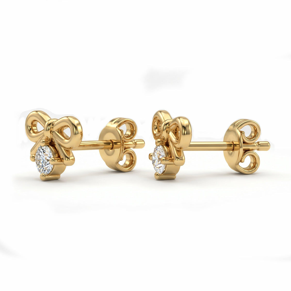 Lab Grown Diamond Bow Stud Earrings, view 4