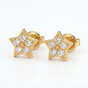 Star Cluster Diamond Stud Earrings, view 3