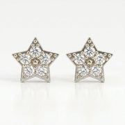 Star Cluster Diamond Stud Earrings, view 6