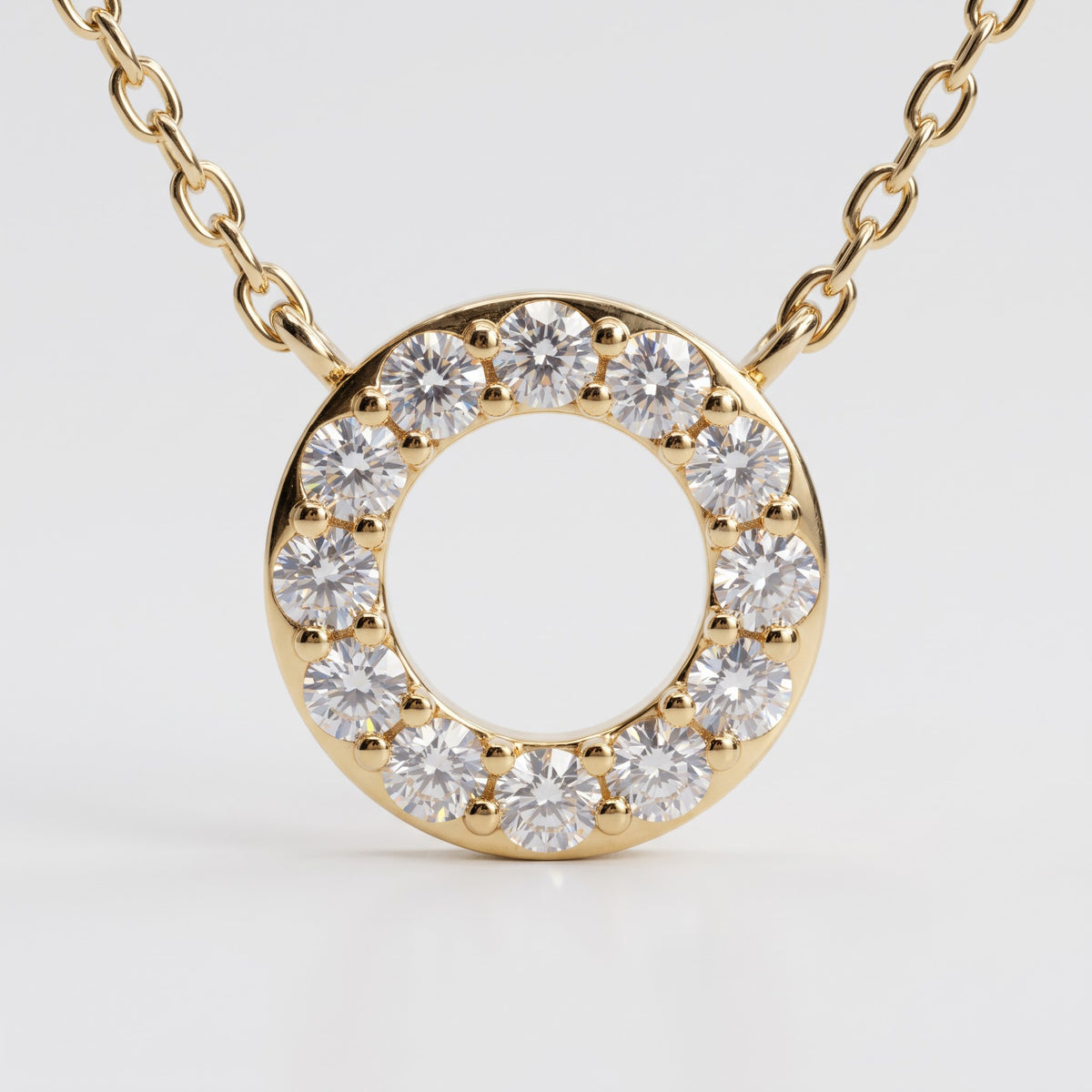 Halo Necklace Circle Pendant Necklace