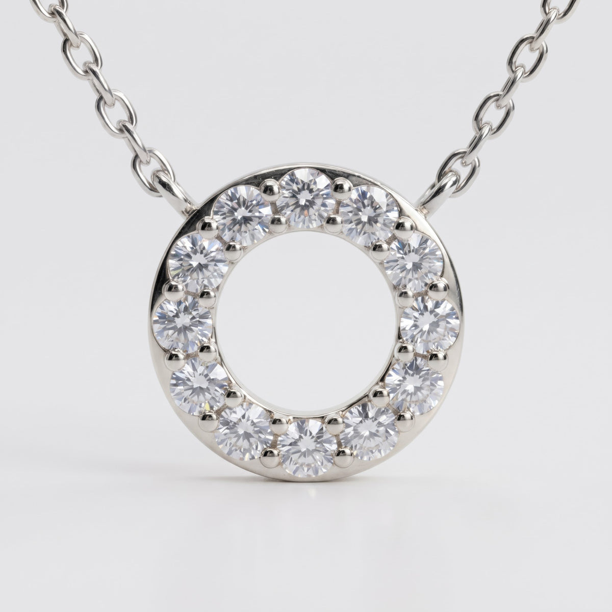 Halo Necklace Circle Pendant Necklace, image 2