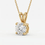 Round Brilliant Diamond Solitaire Pendant Necklace, view 3