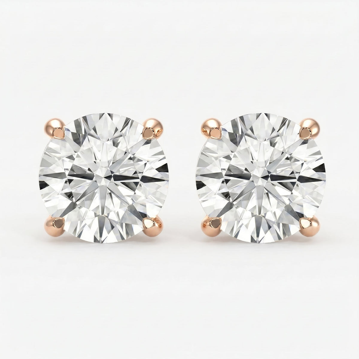 Round Diamond Stud Earring, view 6