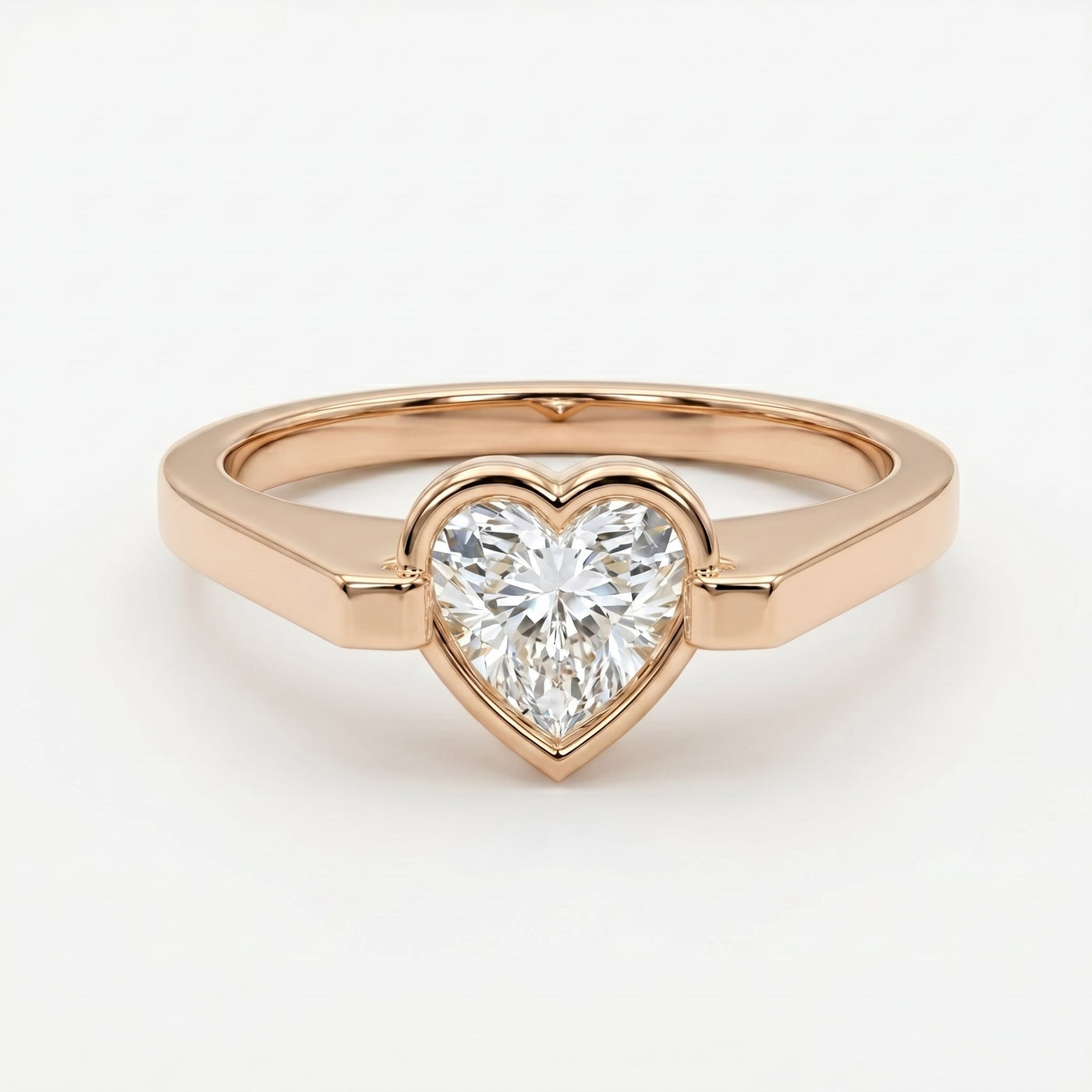 Elegant Heart-Shaped Solitaire Diamond Ring, view 7