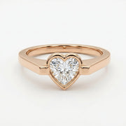 Elegant Heart-Shaped Solitaire Diamond Ring, view 7