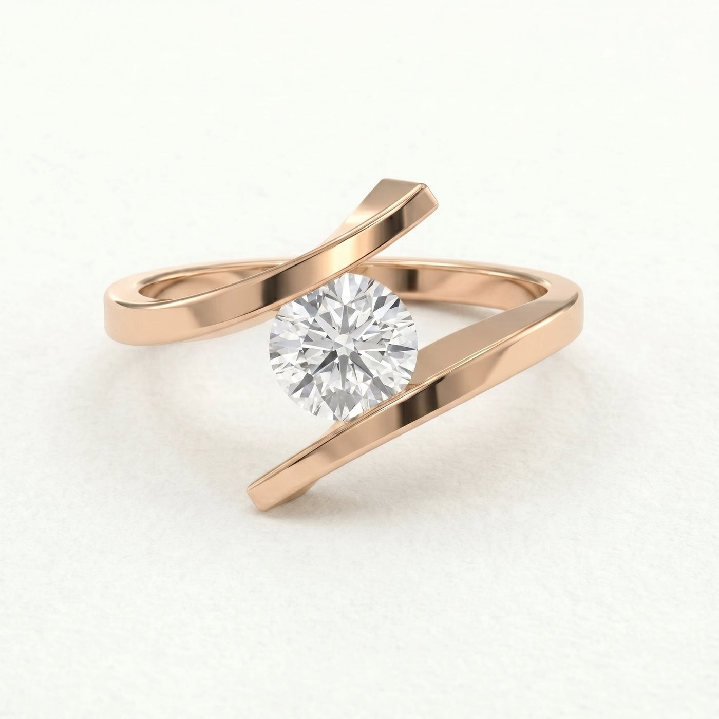 Contemporary Twisted Bypass Diamond Ring, view 6