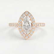 Marquise cut diamond Side Stone Engagement ring, view 7