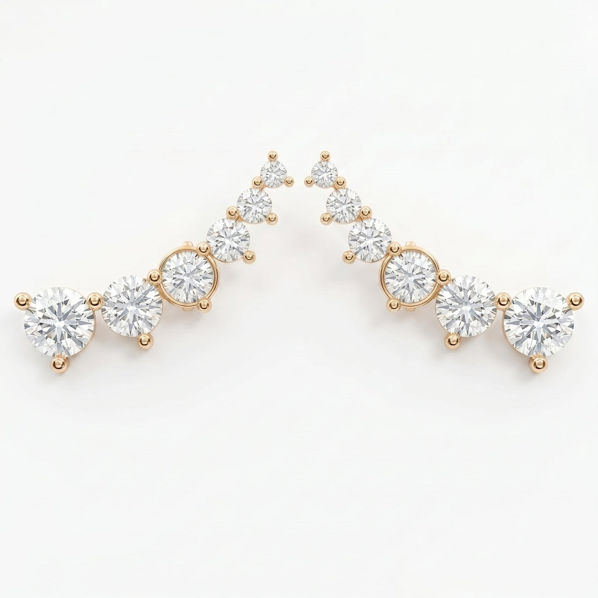 Round Diamond Celestial Climbers Fashion Earring, view 4