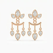 Pear Diamond Regal Teardrop Chandelier Fashion Earrings, view 3