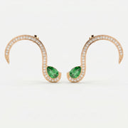 Green Gemstone Trance Pavé Fashion Earrings, view 4
