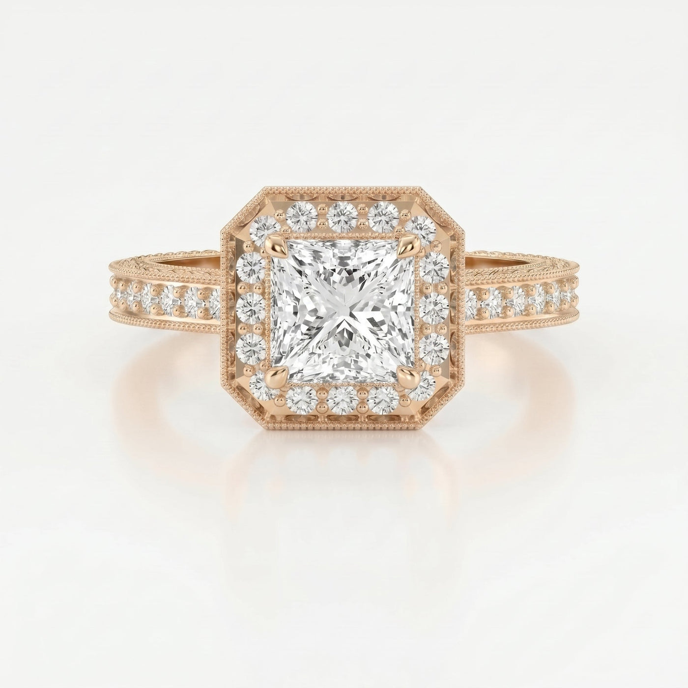 Princess Diamond Shape Vintage Ring, view 7