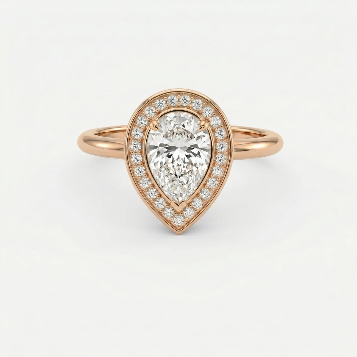 Pear Shape Halo Engagement Ring, view 4