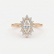 Marquise Halo Solitaire Engagement Ring, view 7