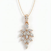 Marquise & Pear Cut Diamond Floral Pendant Necklace, view 4