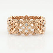 Floral Diamond Wide Vintage Band, view 6