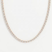 Experience timeless sparkle Round Diamond Tennis Necklace, view 3