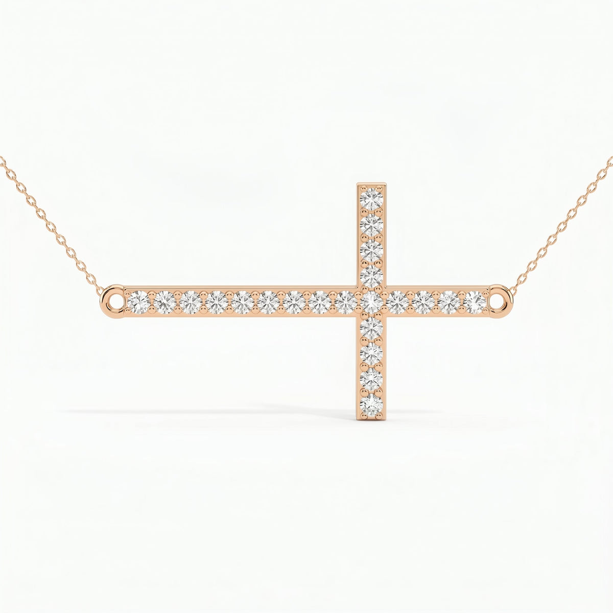 Side Way Cross Fashion Necklace, view 4