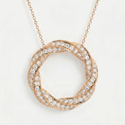 Round Diamond Twisted Circle of Life Fashion Necklace, view 4