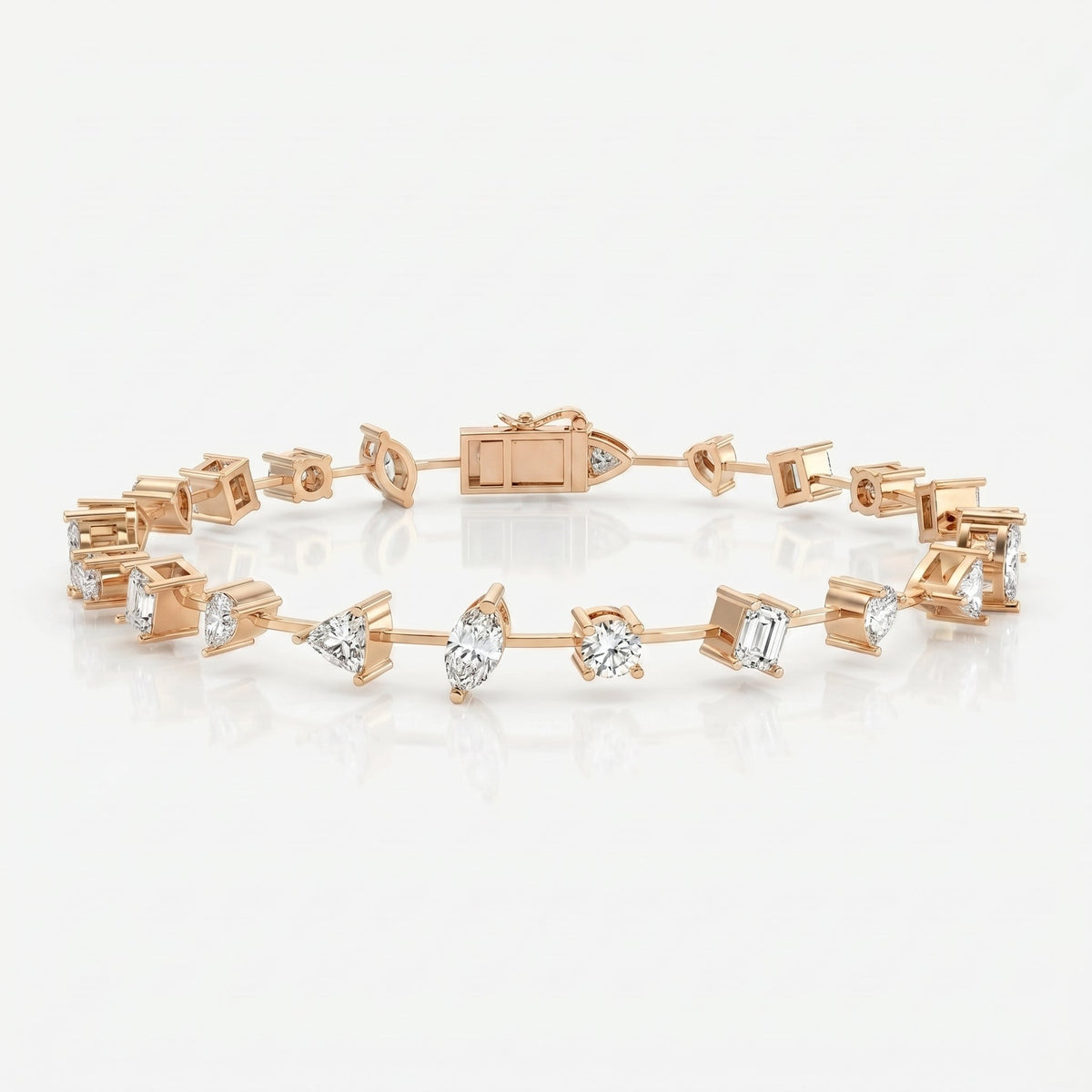 Luxury Multi-Shape Diamond Fashion Bracelet, view 4