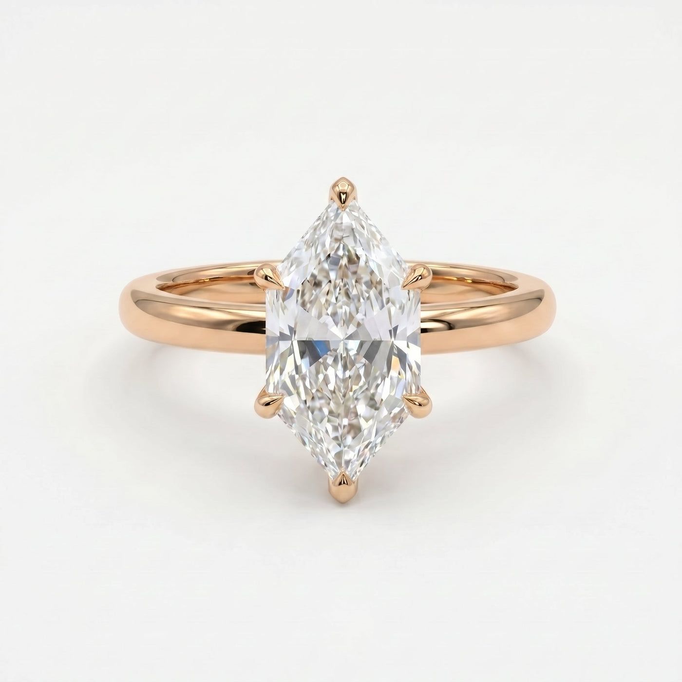 Dutch Marquise Cut Hidden Halo Round Diamond Engagement Ring, view 4