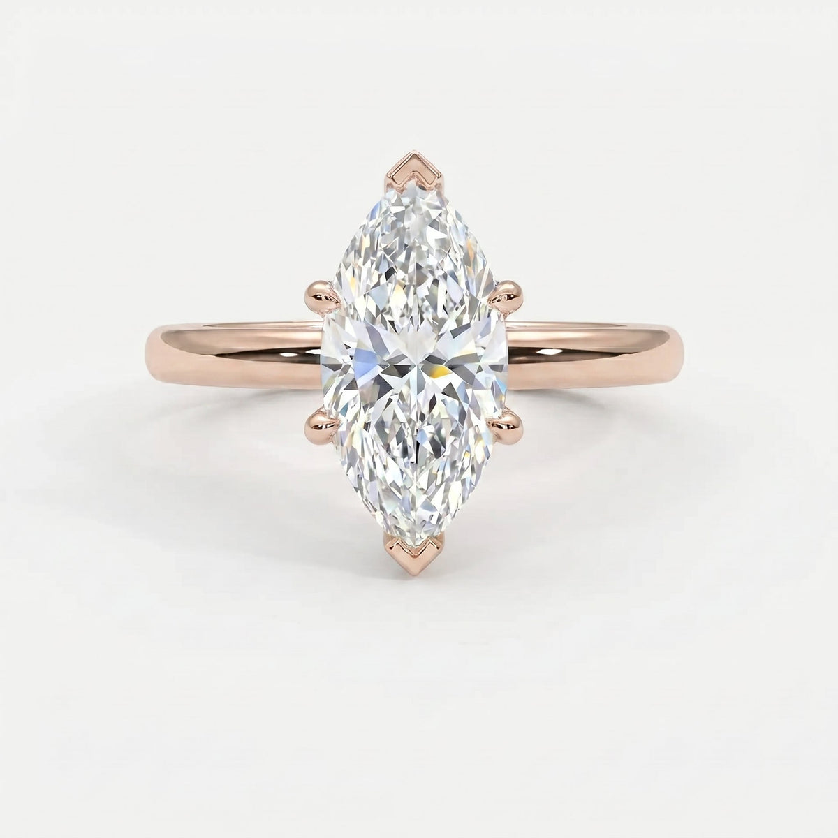 Marquise-cut solitaire engagement ring, view 6