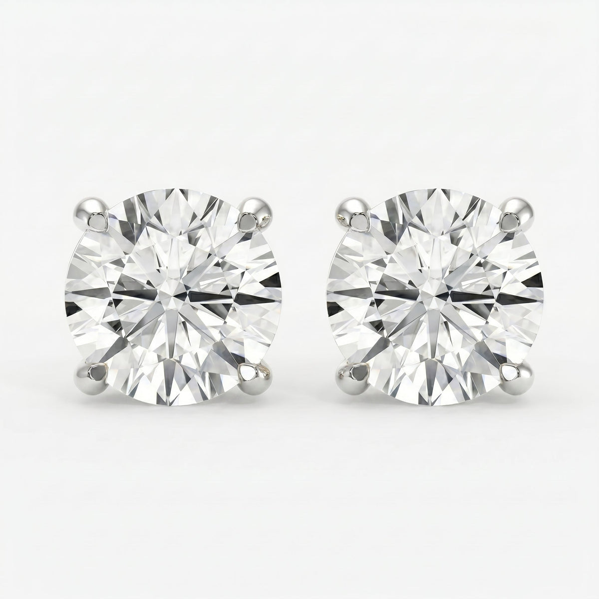 Round Diamond Stud Earring, view 5