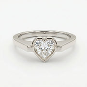 Elegant Heart-Shaped Solitaire Diamond Ring, view 6