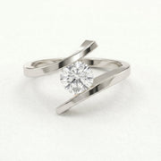 Contemporary Twisted Bypass Diamond Ring, view 7