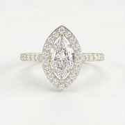 Marquise cut diamond Side Stone Engagement ring, view 6