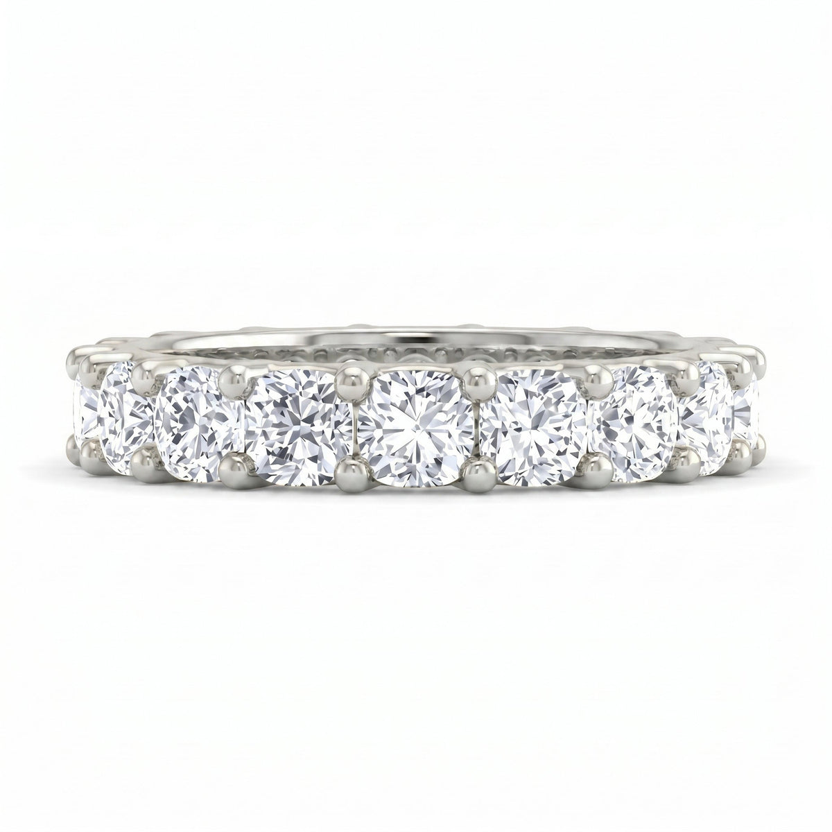 Cushion Cut Diamond Full Eternity Wedding Ring, view 6