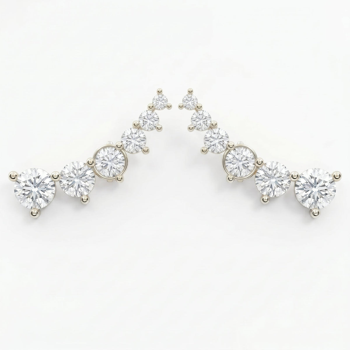 Round Diamond Celestial Climbers Fashion Earring, view 3
