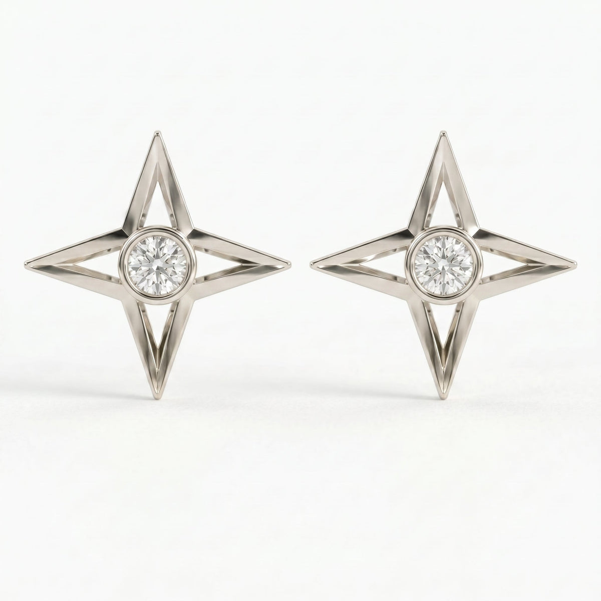 Round Diamond Celestial Sparkle Fashion Earrings, view 3