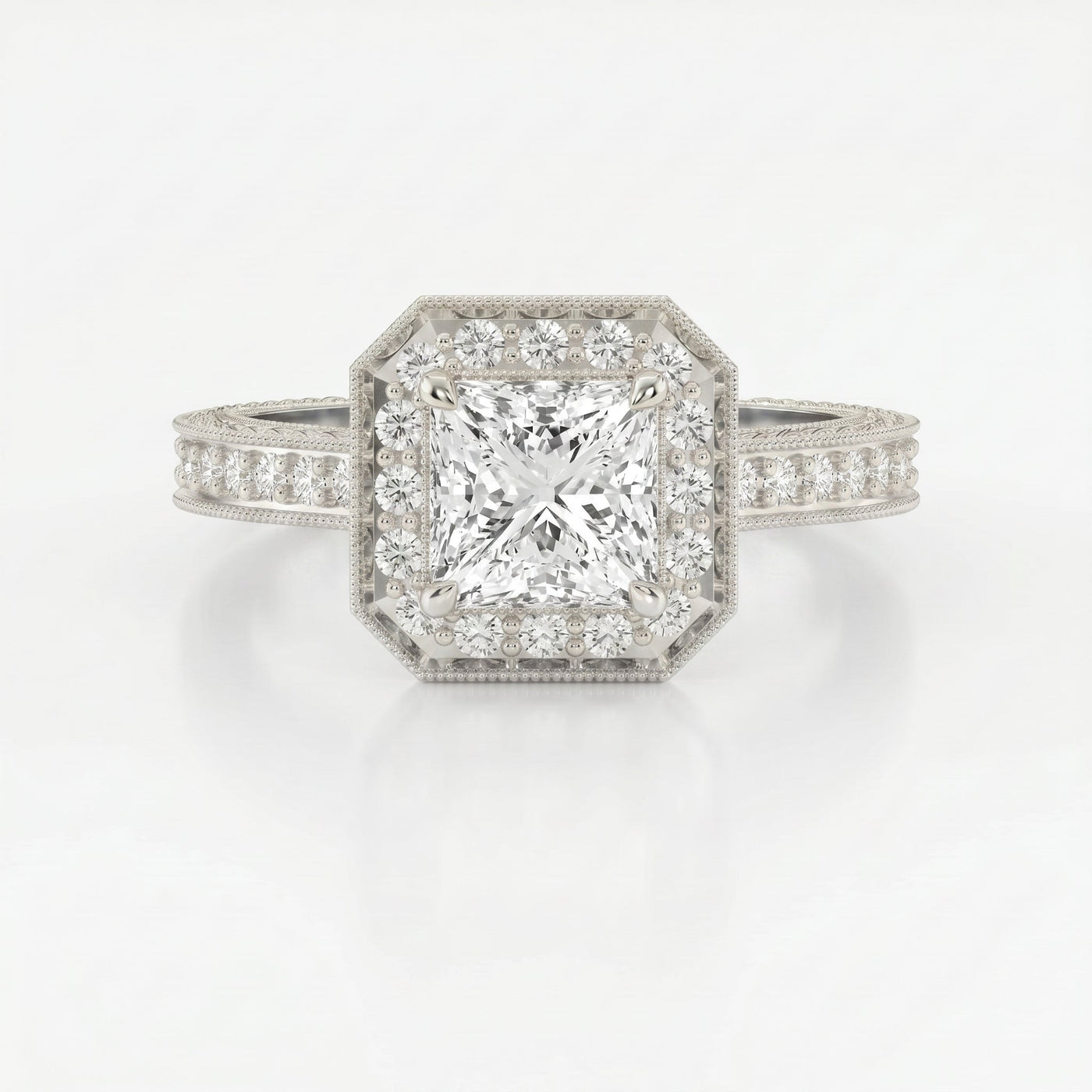 Princess Diamond Shape Vintage Ring, view 6