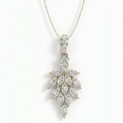 Marquise & Pear Cut Diamond Floral Pendant Necklace, view 3