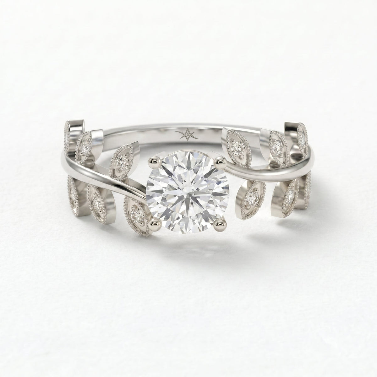 Whispering Leaves Design Vintage Ring, view 6