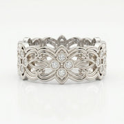 Floral Diamond Wide Vintage Band, view 7