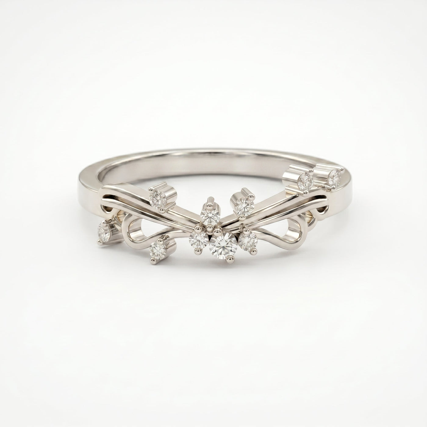 Glowing Leaves Diamond Ring, view 6