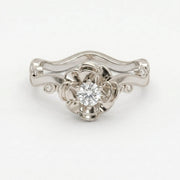Custom Floral-Inspired Diamond Ring, view 7