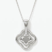 Round Diamond Elegant Clover Bloom Pendant Necklace, view 7