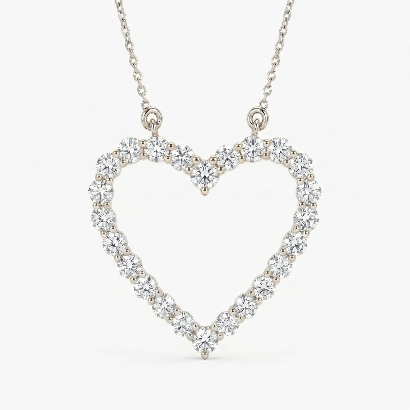 Classic Heart Shape Design Round Brilliant Diamond Pendant, view 4