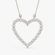Classic Heart Shape Design Round Brilliant Diamond Pendant, view 4