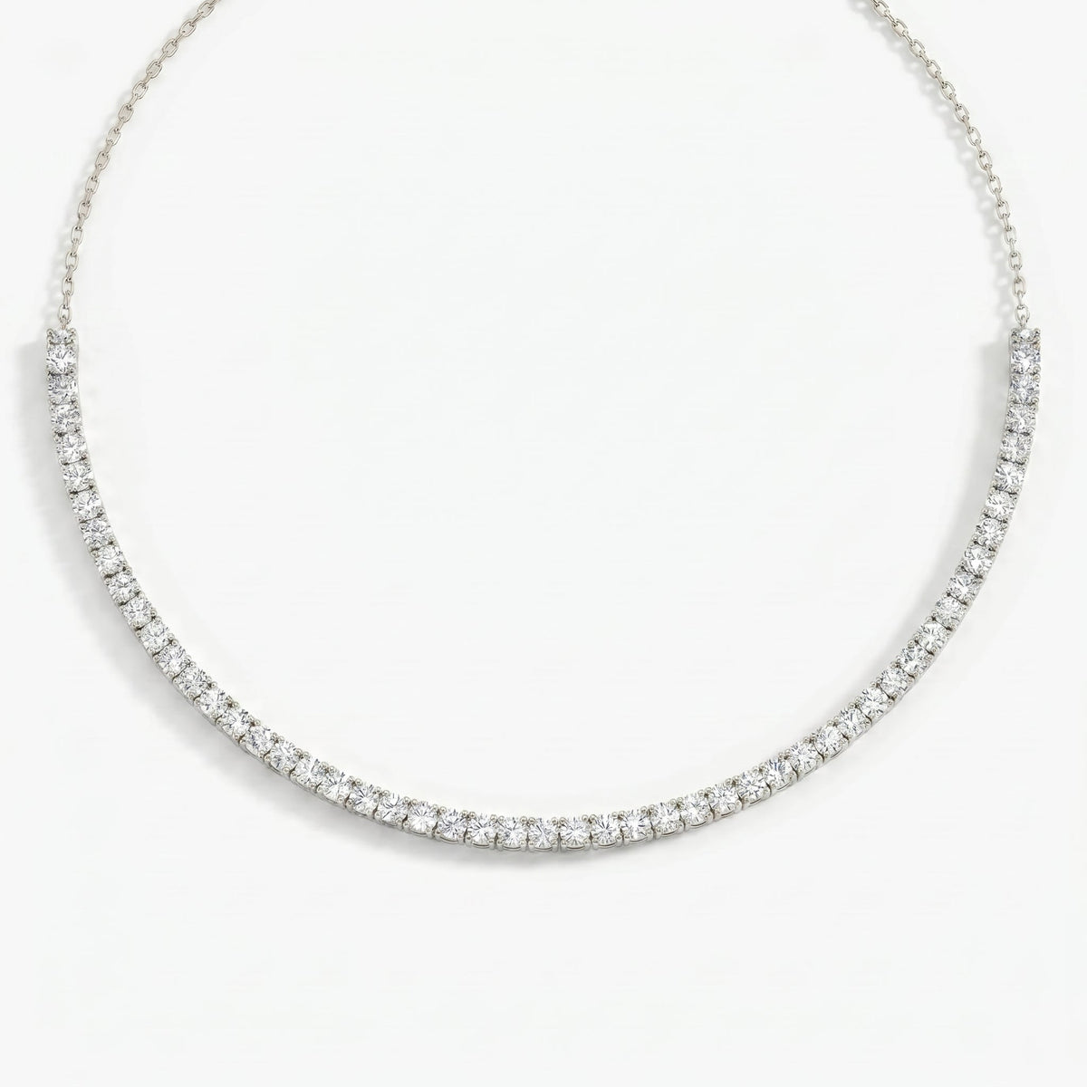 Elegance redefined Round Diamond Tennis Necklace, view 3