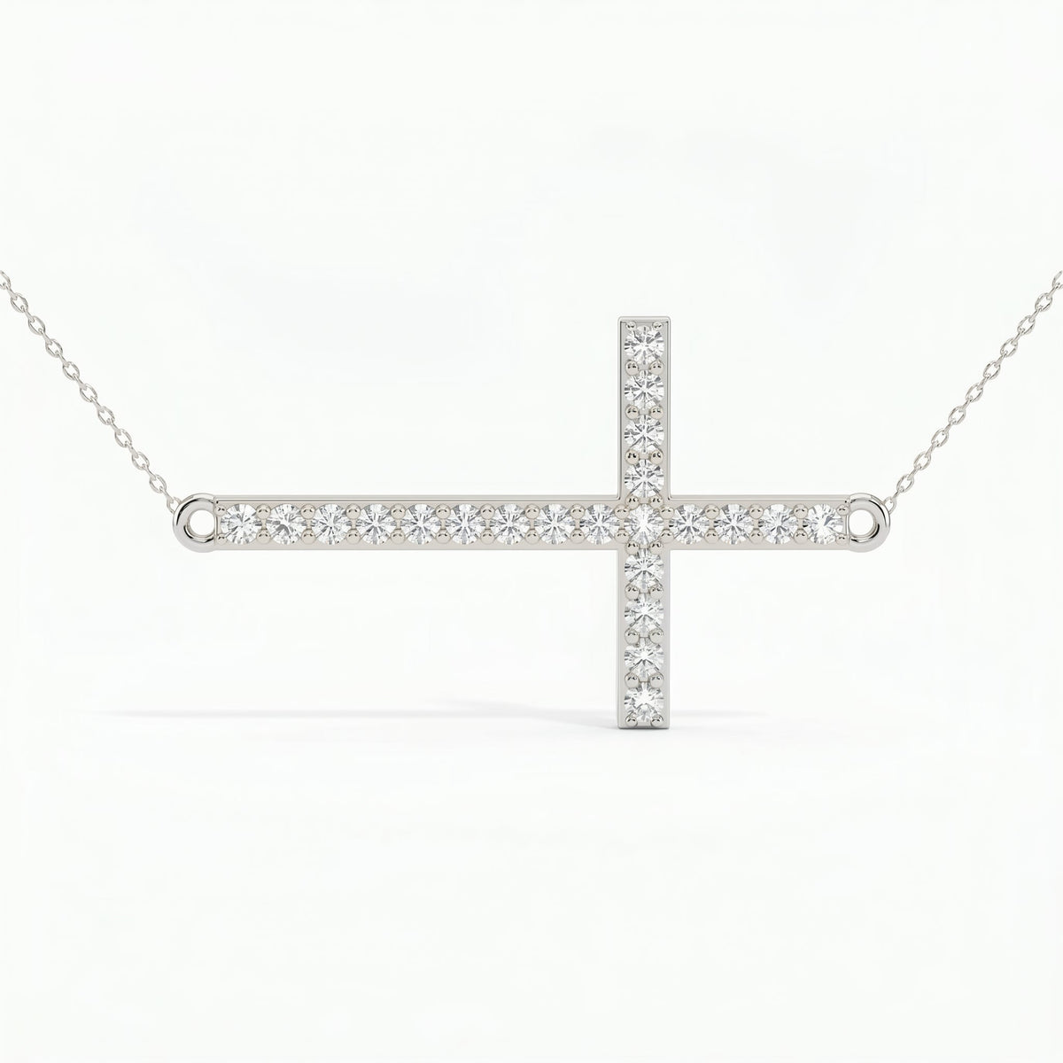 Side Way Cross Fashion Necklace, view 3