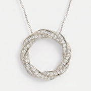 Round Diamond Twisted Circle of Life Fashion Necklace, view 3